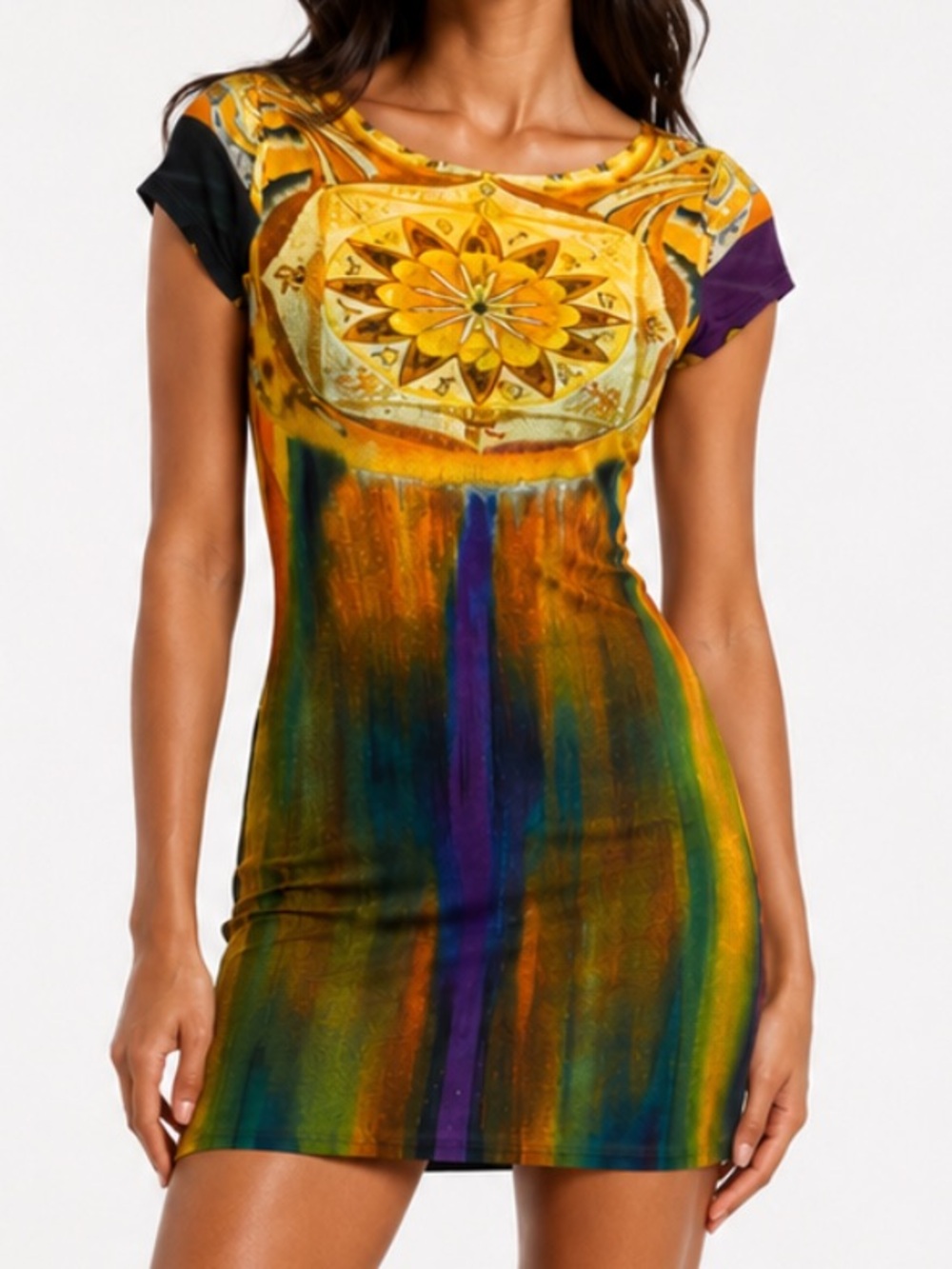 Vivienne Tam Y2K 90s Brat Mesh Chakra Vintage Mini Dress